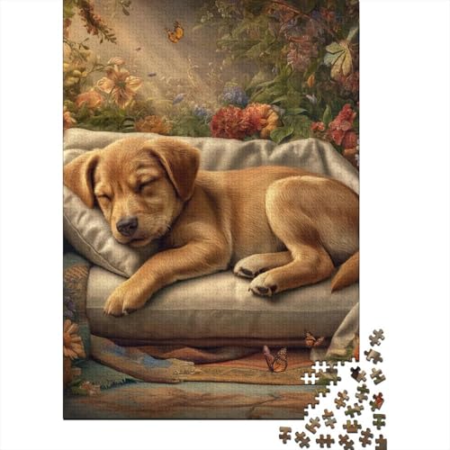 Hund Holzpuzzles 1000 Teile Erwachsene Lernspiel Family Challenging Games Geburtstagsgeschenk Home Decor Stress Relief Toy 1000pcs (75x50cm) von SHUNXIFQ