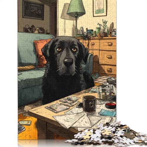 Hund Holzpuzzles 300 Teile Erwachsene Geburtstagsgeschenk Wohnkultur EduKatzeional Game Family Challenging Games Stress Relief Toy 300pcs (40x28cm) von SHUNXIFQ