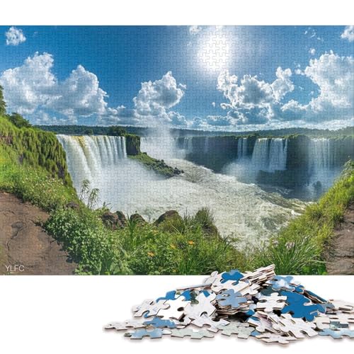 Iguazú-Wasserfälle Holzpuzzles 500 Teile Erwachsene Geburtstagsgeschenk Family Challenging Games Moderne Wohnkultur Educational Game Stress Relief Toy 500pcs (52x38cm) von SHUNXIFQ