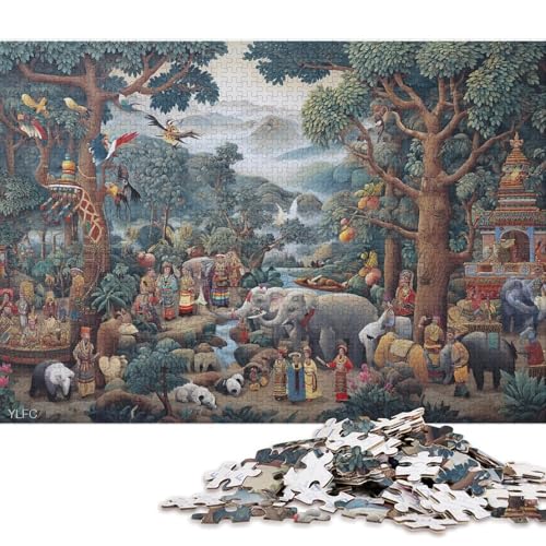 Indien Holzpuzzles Erwachsene 1000 Teile Family Challenging Games GeburtHirschsgeschenk Home Decor Educational Game Entspannung Und Intelligenz 1000pcs (75x50cm) von SHUNXIFQ
