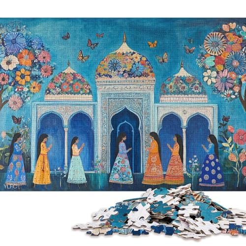 Indischer Palast Holzpuzzles Für Erwachsene 1000 Teile Educational Game Family Challenging Games Home Decor Geburtstagsgeschenk Stress Relief 1000pcs (75x50cm) von SHUNXIFQ