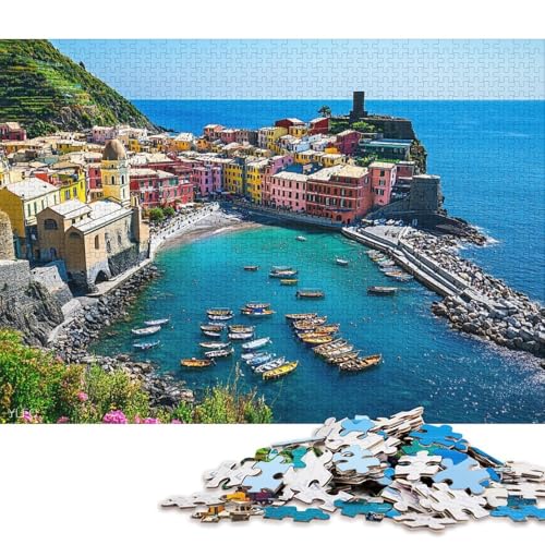Insel Ischia Holzpuzzles Erwachsene 500 Teile Lernspiel Geschicklichkeitsspiel Für Die Ganze Familie Geburtstagsgeschenk Home Decor Stress Relief 500pcs (52x38cm) von SHUNXIFQ