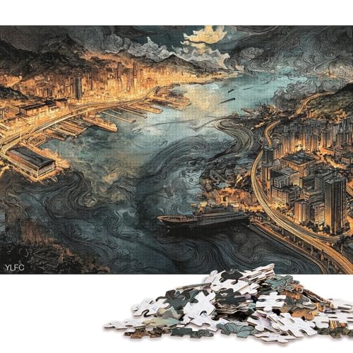 Insel Penang Holzpuzzles 1000 Teile Für Erwachsene Geburtstagsgeschenk Educational Game Moderne Wohnkultur Family Challenging Games Stress Relief Toy 1000pcs (75x50cm) von SHUNXIFQ