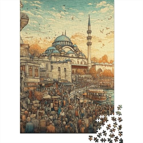 Istanbul Holzpuzzles 1000 Teile Erwachsene Wohnkultur Geschicklichkeitsspiel Für Die Ganze Familie Lernspiel Geburtstagsgeschenk Stress Relief 1000pcs (75x50cm) von SHUNXIFQ