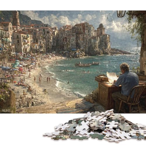 Italienische Strände Erwachsene Holzpuzzless 1000 Teile Home Decor Lernspiel Geburtstagsgeschenk Family Challenging Games Stress Relief Toy 1000pcs (75x50cm) von SHUNXIFQ