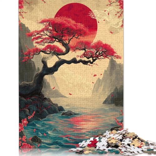 Japanische Kirschblüten Holzpuzzles Für Erwachsene 500 Teile Geburtstagsgeschenk Wohnkultur Lernspiel Family Challenging Games Entspannung Und Intelligenz 500pcs (52x38cm) von SHUNXIFQ