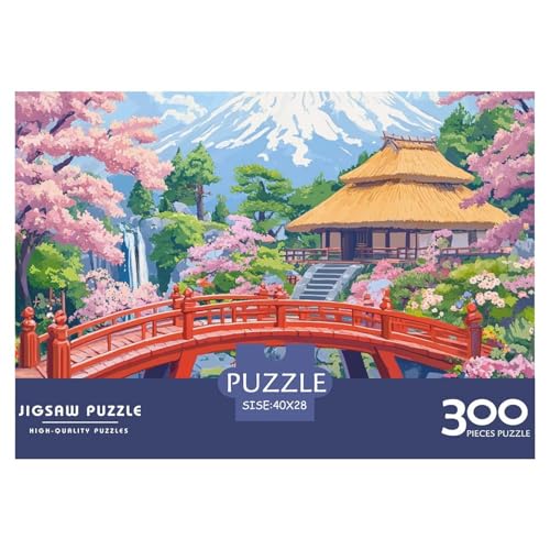 Japanische Malerei Holzpuzzles 300 Teile Erwachsene Home Decor Geburtstagsgeschenk Family Challenging Games Educational Game Stress Relief 300pcs (40x28cm) von SHUNXIFQ