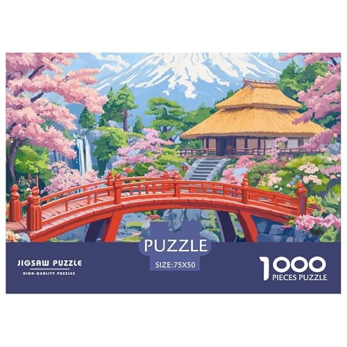 Japanische Malerei Holzpuzzless Für Erwachsene 1000 Teile Wohnkultur Lernspiel Family Challenging Games Geburtstagsgeschenk Stress Relief Toy 1000pcs (75x50cm) von SHUNXIFQ