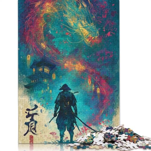 Japanische Samurai Holzpuzzles Erwachsene 500 Teile Family Challenging Games Home Decor Lernspiel Geburtstagsgeschenk Stress Relief Toy 500pcs (52x38cm) von SHUNXIFQ