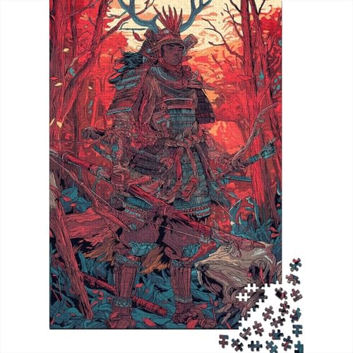 Japanische Samurai Holzpuzzless 1000 Teile Erwachsene Wohnkultur Educational Game Family Challenging Games Geburtstagsgeschenk Stress Relief Toy 1000pcs (75x50cm) von SHUNXIFQ