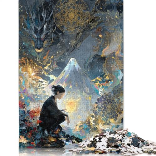 Japanisches Ukiyo-e Holzpuzzless 500 Teile Erwachsene Family Challenging Games Moderne Wohnkultur Geburtstagsgeschenk Educational Game Stress Relief Toy 500pcs (52x38cm) von SHUNXIFQ