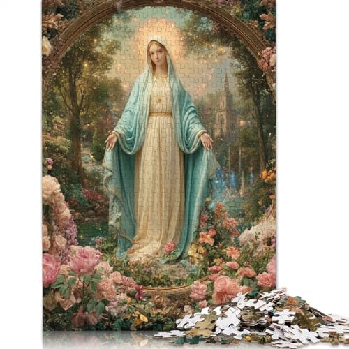 Jungfrau Maria Holzpuzzles 300 Teile Für Erwachsene Family Challenging Games Moderne Wohnkultur Educational Game Geburtstagsgeschenk Stress Relief 300pcs (40x28cm) von SHUNXIFQ