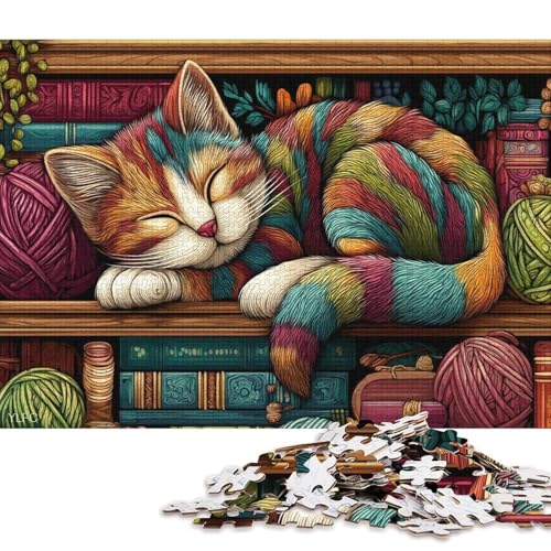 Kätzchen Holzpuzzles Für Erwachsene 300 Teile Family Challenging Games Geburtstagsgeschenk Lernspiel Wohnkultur Stress Relief 300pcs (40x28cm) von SHUNXIFQ