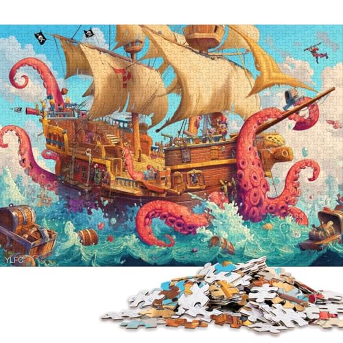 Kampf gegen einen Riesenkraken Holzpuzzles Für Erwachsene 300 Teile Lernspiel Family Challenging Games Geburtstagsgeschenk Wohnkultur Stress Relief Toy 300pcs (40x28cm) von SHUNXIFQ