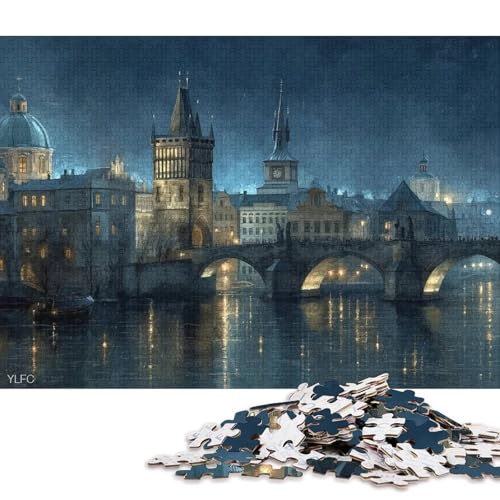 Karlsbrücke Holzpuzzles 300 Teile Erwachsene Wohnkultur Geburtstagsgeschenk Geschicklichkeitsspiel Für Die Ganze Familie Lernspiel Stress Relief 300pcs (40x28cm) von SHUNXIFQ