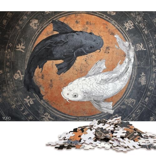 Karpfen Holzpuzzles Für Erwachsene 1000 Teile Family Challenging Games GeburtHirschsgeschenk Lernspiel Wohnkultur Stress Relief 1000pcs (75x50cm) von SHUNXIFQ