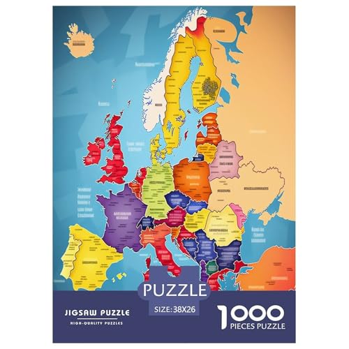 Karte von Europa Puzzle 1000 Teile Schwer Puzzle Spielzeug Pädagogisches Spiel Impossible Herausforderungsspielzeug Für Erwachsene Und Kinder Ab 12 Jahren 38x26cm/1000pcs Karte von Europa Puzzle 1000 Teile Schwer Puzzle Spielzeug Pädagogisches Spiel Impossible Herausforderungsspielzeug Für Erwachsene Und Kinder Ab 12 Jahren 38x26cm/1000pcs von SHUNXIFQ