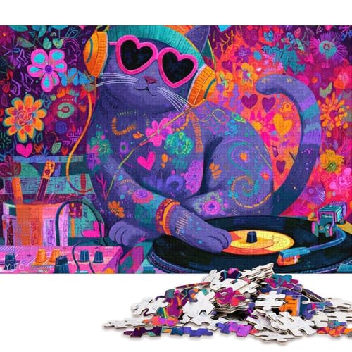 Katzes Holzpuzzles 1000 Teile Erwachsene Family Challenging Games Moderne Wohnkultur EduKatzeional Game Geburtstagsgeschenk Stress Relief 1000pcs (75x50cm) von SHUNXIFQ
