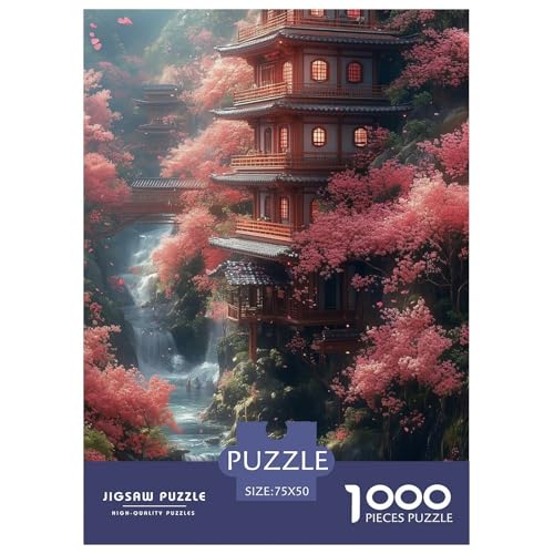 Kirschblüte Holzpuzzles 1000 Teile Erwachsene Wohnkultur Family Challenging Games Geburtstagsgeschenk Educational Game Stress Relief 1000pcs (75x50cm) von SHUNXIFQ