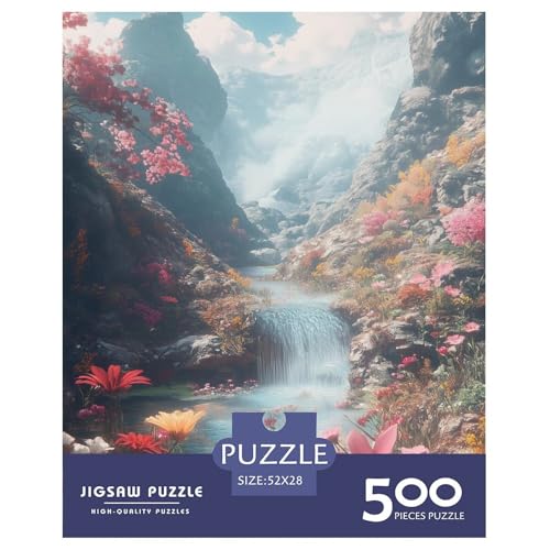 Kirschblüte Holzpuzzles 500 Teile Erwachsene Home Decor Family Challenging Games Geburtstagsgeschenk Lernspiel Entspannung Und Intelligenz 500pcs (52x38cm) von SHUNXIFQ