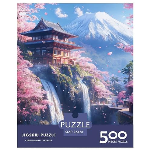 Kirschblüte Holzpuzzles 500 Teile Erwachsene Wohnkultur Family Challenging Games Educational Game Geburtstagsgeschenk Entspannung Und Intelligenz 500pcs (52x38cm) von SHUNXIFQ