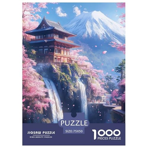 Kirschblüte Holzpuzzles Für Erwachsene 1000 Teile Family Challenging Games Geburtstagsgeschenk Lernspiel Wohnkultur Stress Relief 1000pcs (75x50cm) von SHUNXIFQ