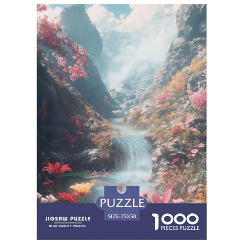 Kirschblüte Holzpuzzles Für Erwachsene 1000 Teile Geburtstagsgeschenk Family Challenging Games Home Decor Educational Game Stress Relief Toy 1000pcs (75x50cm) von SHUNXIFQ