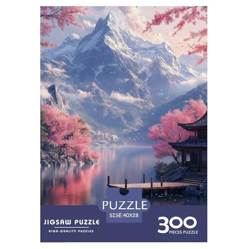 Kirschblüte Holzpuzzles Für Erwachsene 300 Teile Family Challenging Games Geburtstagsgeschenk Lernspiel Wohnkultur Stress Relief 300pcs (40x28cm) von SHUNXIFQ