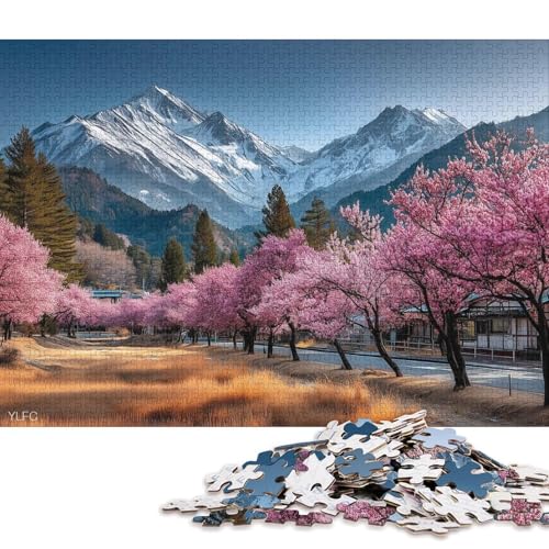 Kirschblüten Holzpuzzles 1000 Teile Erwachsene Wohnkultur Family Challenging Games Geburtstagsgeschenk Educational Game Stress Relief 1000pcs (75x50cm) von SHUNXIFQ