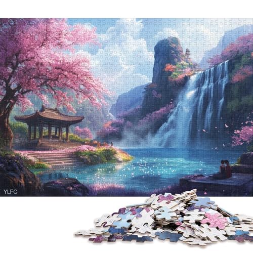 Kirschblütenbaum Holzpuzzles Für Erwachsene 500 Teile Geburtstagsgeschenk Family Challenging Games Lernspiel Wohnkultur Stress Relief 500pcs (52x38cm) von SHUNXIFQ