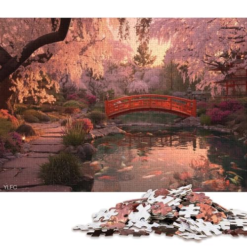 Kirschblütengarten Holzpuzzles 500 Teile Erwachsene Geburtstagsgeschenk Family Challenging Games Moderne Wohnkultur Educational Game Stress Relief Toy 500pcs (52x38cm) von SHUNXIFQ