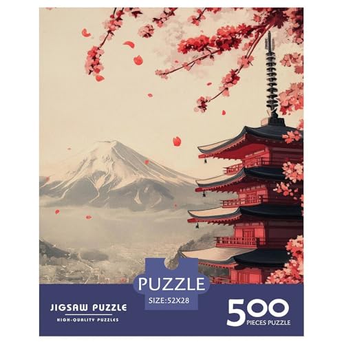 Kirschblütes Erwachsene Holzpuzzless 500 Teile Home Decor Lernspiel Geburtstagsgeschenk Family Challenging Games Stress Relief Toy 500pcs (52x38cm) von SHUNXIFQ