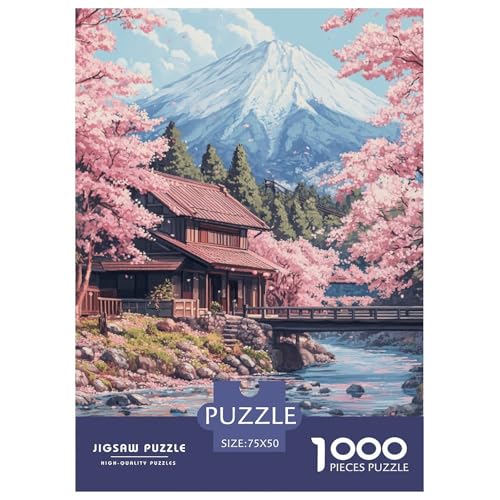 Kirschblütes Holzpuzzles 1000 Teile Erwachsene Home Decor Family Challenging Games Geburtstagsgeschenk Lernspiel Entspannung Und Intelligenz 1000pcs (75x50cm) von SHUNXIFQ