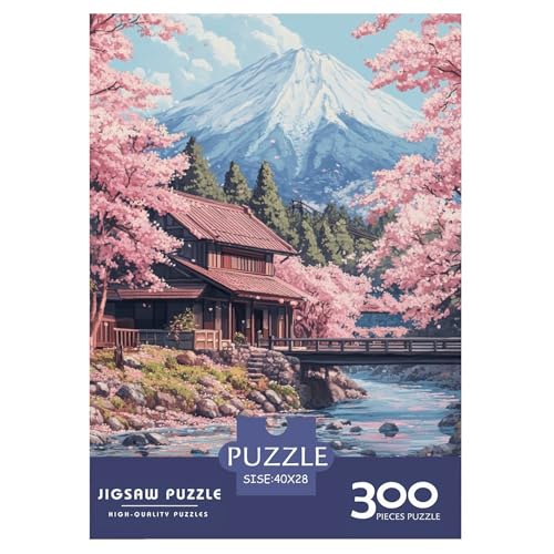 Kirschblütes Holzpuzzles 300 Teile Erwachsene Wohnkultur Geschicklichkeitsspiel Für Die Ganze Familie Lernspiel Geburtstagsgeschenk Stress Relief 300pcs (40x28cm) von SHUNXIFQ