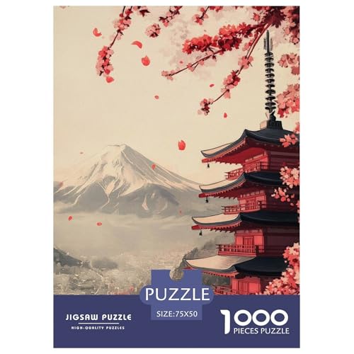 Kirschblütes Holzpuzzless 1000 Teile Erwachsene Family Challenging Games Moderne Wohnkultur Geburtstagsgeschenk Educational Game Stress Relief Toy 1000pcs (75x50cm) von SHUNXIFQ