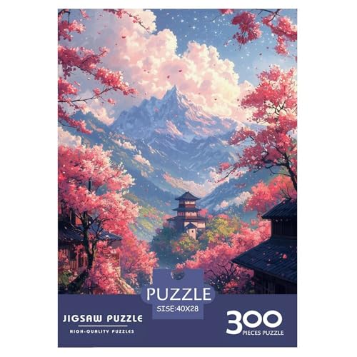 Kirschblütes Holzpuzzless Für Erwachsene 300 Teile Family Challenging Games Wohnkultur Geburtstagsgeschenk Lernspiel Stress Relief Toy 300pcs (40x28cm) von SHUNXIFQ