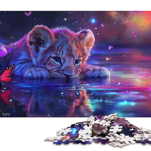 Kleiner Löwe Holzpuzzles Erwachsene 500 Teile Family Challenging Games Home Decor Lernspiel Geburtstagsgeschenk Stress Relief Toy 500pcs (52x38cm) von SHUNXIFQ
