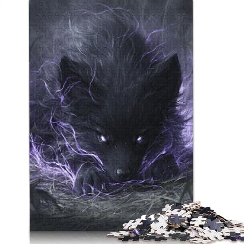 Kleiner Wolf Holzpuzzless 500 Teile Erwachsene Wohnkultur Educational Game Family Challenging Games Geburtstagsgeschenk Stress Relief Toy 500pcs (52x38cm) von SHUNXIFQ