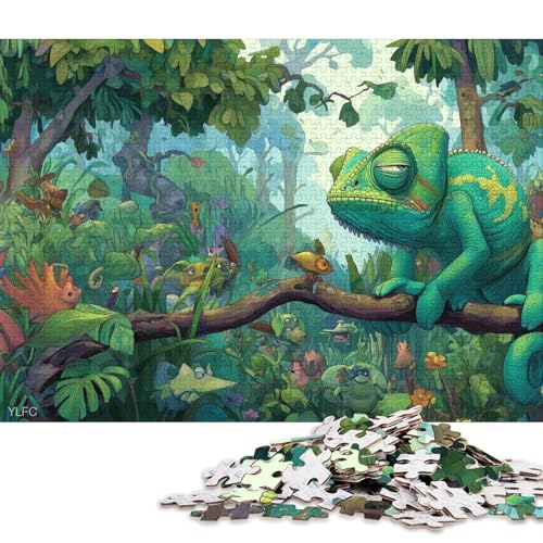 Kleines Chamäleon Holzpuzzles Erwachsene 500 Teile Moderne Wohnkultur GeburtHirschsgeschenk Educational Game Family Challenging Games Stress Relief 500pcs (52x38cm) von SHUNXIFQ