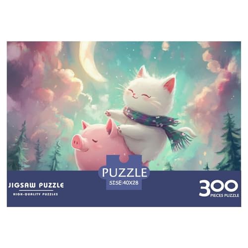 Kleines Schwein Holzpuzzless 300 Teile Für Erwachsene Wohnkultur Geburtstagsgeschenk Educational Game Family Challenging Games Stress Relief Toy 300pcs (40x28cm) von SHUNXIFQ
