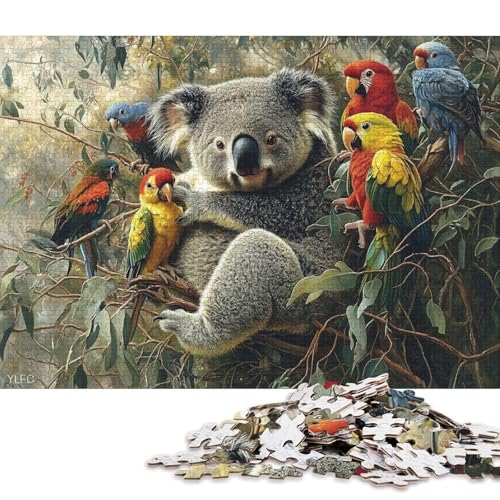 Koala Holzpuzzles 300 Teile Erwachsene Home Decor Geburtstagsgeschenk Family Challenging Games Educational Game Stress Relief 300pcs (40x28cm) von SHUNXIFQ