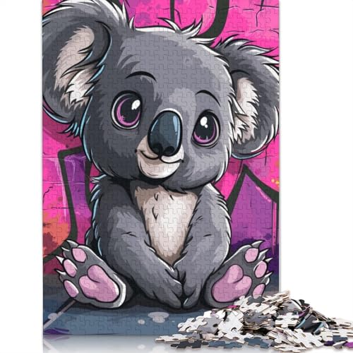 Koala Holzpuzzles Für Erwachsene 500 Teile Family Challenging Games Geburtstagsgeschenk Lernspiel Wohnkultur Stress Relief 500pcs (52x38cm) von SHUNXIFQ