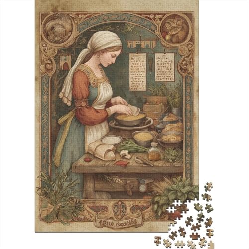 Kochrezept Erwachsene 1000 Teile Holzpuzzless Family Challenging Games Geburtstagsgeschenk Moderne Wohnkultur Lernspiel Stress Relief Toy 1000pcs (75x50cm) von SHUNXIFQ