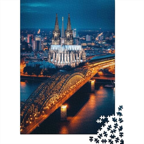 Kölner Dom Holzpuzzles 1000 Teile Für Erwachsene Family Challenging Games Moderne Wohnkultur Educational Game Geburtstagsgeschenk Stress Relief 1000pcs (75x50cm) von SHUNXIFQ
