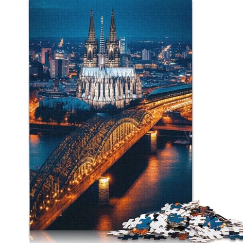 Kölner Dom Holzpuzzles 500 Teile Erwachsene Wohnkultur Geschicklichkeitsspiel Für Die Ganze Familie Lernspiel Geburtstagsgeschenk Stress Relief 500pcs (52x38cm) von SHUNXIFQ