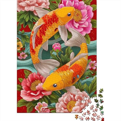 Koi-Fisch Holzpuzzles 1000 Teile Für Erwachsene Geburtstagsgeschenk Lernspiel Family Challenging Games Home Decor Entspannung Und Intelligenz 1000pcs (75x50cm) von SHUNXIFQ