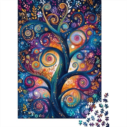 Kosmischer Lebensbaum Holzpuzzles 1000 Teile Für Erwachsene Moderne Wohnkultur Family Challenging Games Geburtstagsgeschenk Educational Game Stress Relief Toy 1000pcs (75x50cm) von SHUNXIFQ