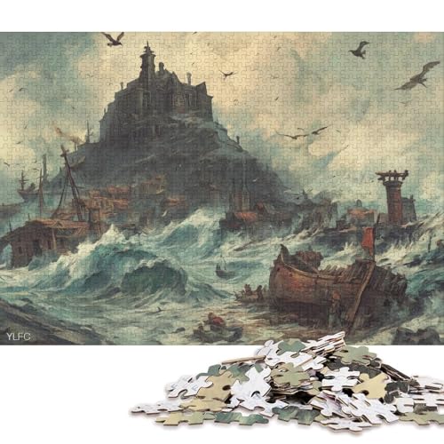 Küste Holzpuzzles 1000 Teile Erwachsene Wohnkultur Geschicklichkeitsspiel Für Die Ganze Familie Lernspiel GeburtHirschsgeschenk Stress Relief 1000pcs (75x50cm) von SHUNXIFQ