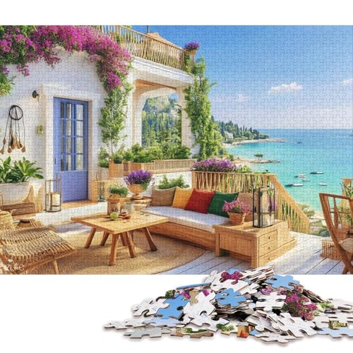 Küste Holzpuzzles Erwachsene 500 Teile Family Challenging Games Educational Game Wohnkultur GeburtHirschsgeschenk Stress Relief 500pcs (52x38cm) von SHUNXIFQ