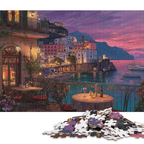 Küstenstadt Amalfi Holzpuzzles 500 Teile Erwachsene Family Challenging Games Moderne Wohnkultur Educational Game Geburtstagsgeschenk Stress Relief 500pcs (52x38cm) von SHUNXIFQ
